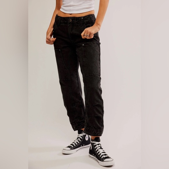 Free People Pants - Free People Supersonic Pants 100% Cotton Slim Fit Straight Barrel Black Size 6